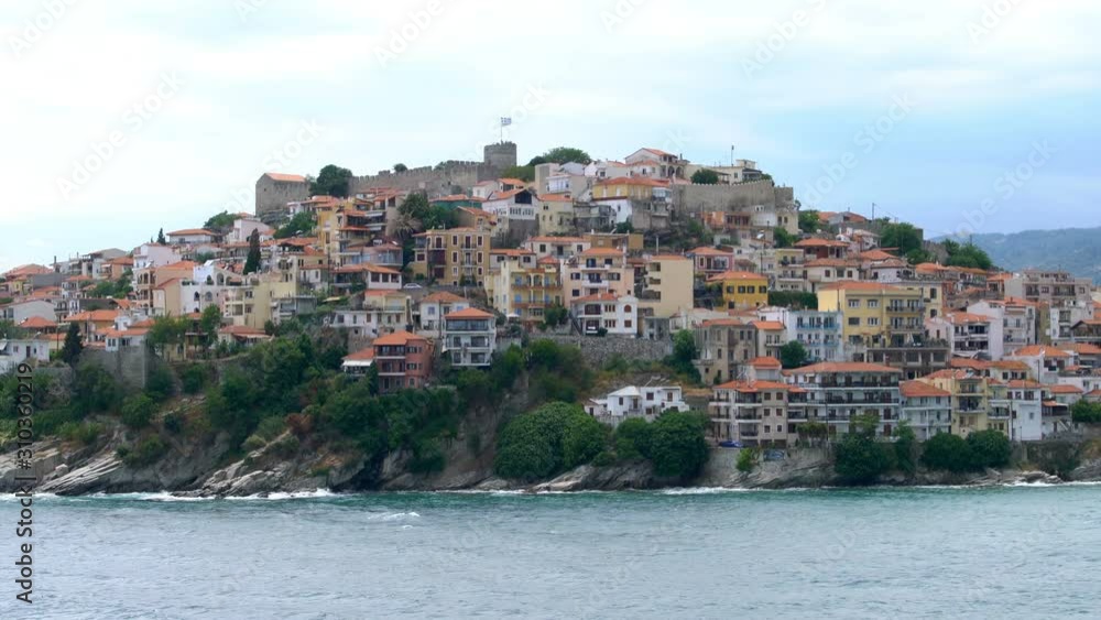 Kavala City aegean coast of Greece view defending with fort Kavala City aegean coast of Greece view defending with fort