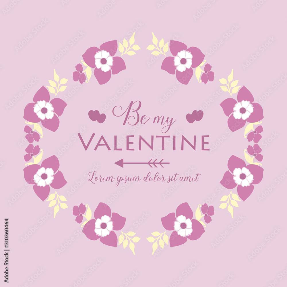 Decoration cute pink and white floral frame, for greeting card design happy valentine. Vector Decoration cute pink and white floral frame, for greeting card design happy valentine. Vector