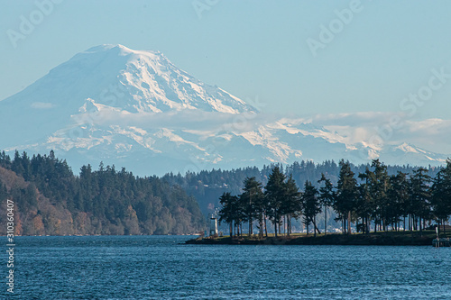 the mount rainer overlooking the puget sound photo