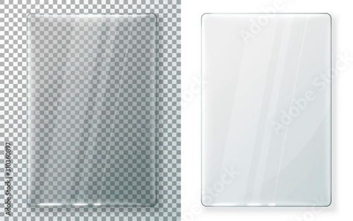 Two vector realistic vertical glass plates eps