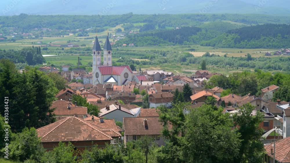 Prizren City Aerial cityscape and church tower of Kosovo, Macedonia Prizren City Aerial cityscape and church tower of Kosovo, Macedonia