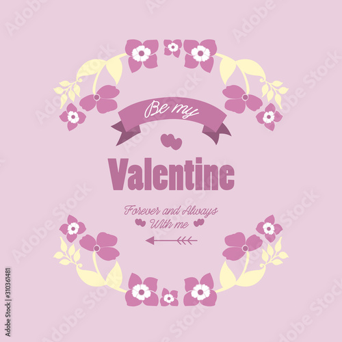 Various shape beautiful pink and white floral frame  for decoration of invitation card happy valentine. Vector