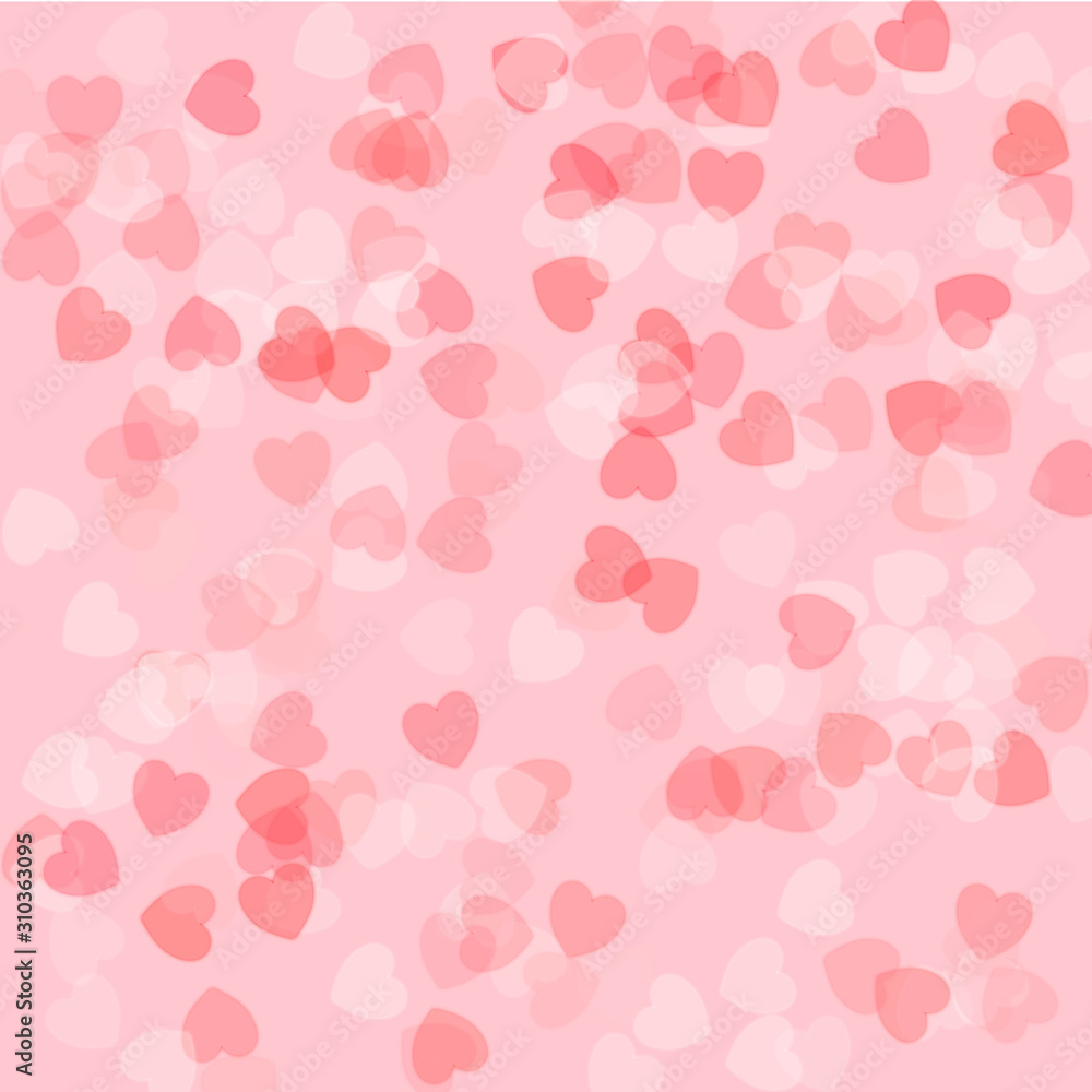 Red and pink hearts abstract background