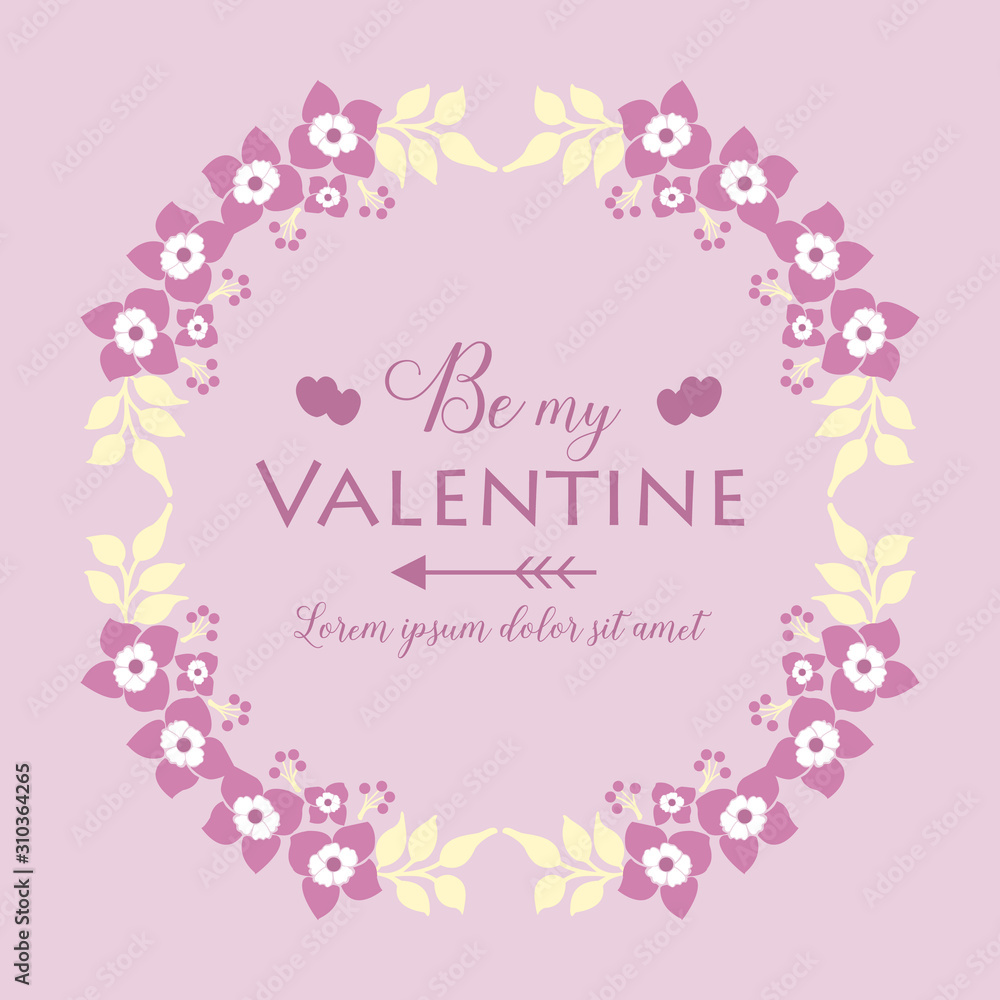 Pattern ornate elegant floral frame, romantic, for card decor happy valentine. Vector