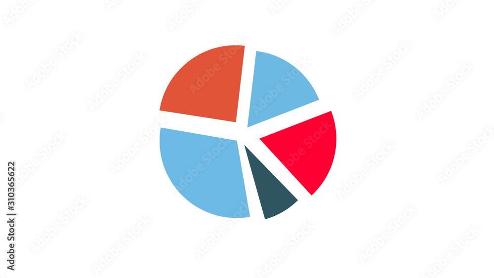Obraz premium Colorful business pie chart for Your documents, reports, presentations