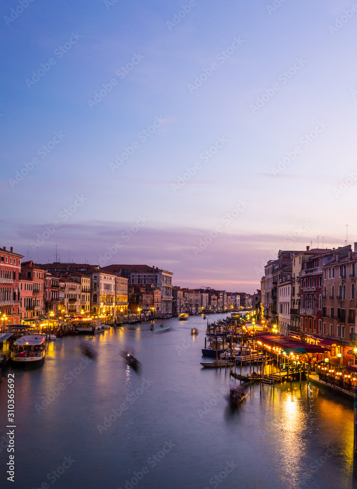 Long exposure of the Grand Canal in Venice, Italy