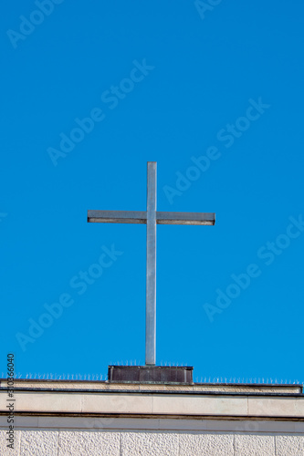 Religious cross on St Domnius Cathedral UNESCO World Heritage Site Split , Croatia
