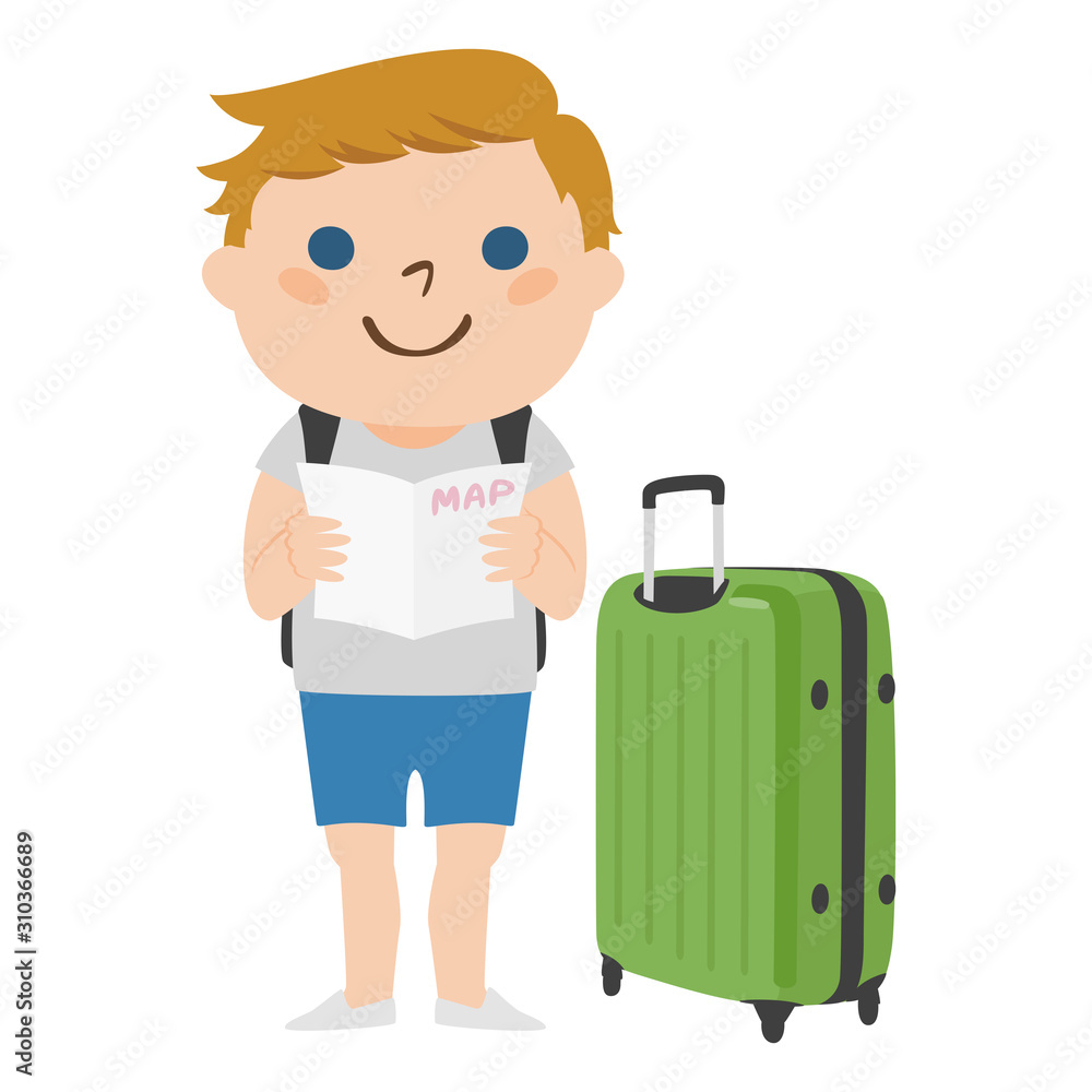 旅行者のイラスト 大きなスーツケースを持って 旅行している若い外国の男性 Stock Vector Adobe Stock 旅行者のイラスト 大きなスーツケースを持って 旅行している若い外国の男性 Stock Vector Adobe Stock