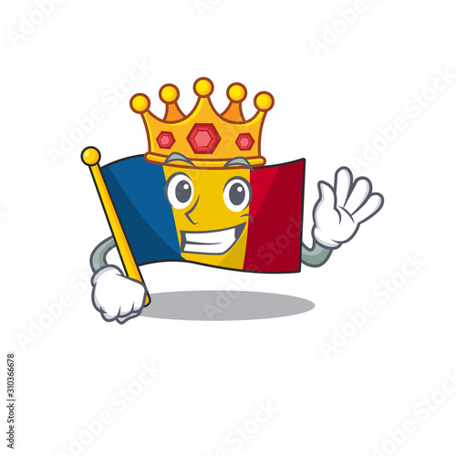Flag chad Scroll A stylized of King on cartoon character design