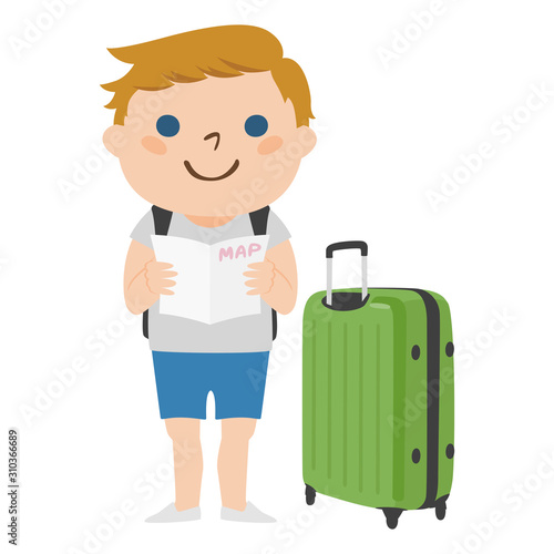 旅行者のイラスト 大きなスーツケースを持って 旅行している若い外国の男性 Stock ベクター Adobe Stock 旅行者のイラスト 大きなスーツケースを持って 旅行している若い外国の男性 Stock ベクター Adobe Stock