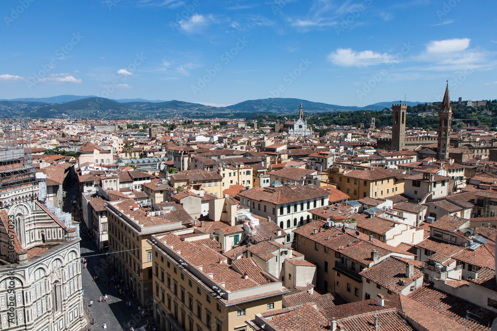 Overhead View of Red Roofs of Florence Italy