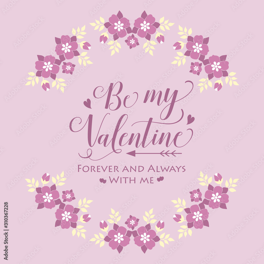 Invitation card of happy valentine with floral frame design elegant. Vector Invitation card of happy valentine with floral frame design elegant. Vector