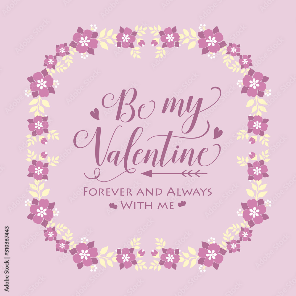 Unique greeting card happy valentine with ornate beautiful wreath frame. Vector Unique greeting card happy valentine with ornate beautiful wreath frame. Vector