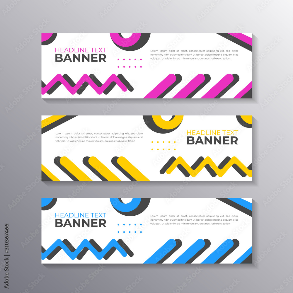 Fototapeta premium Banner with minimal design, cool geometric business memphis background, Applicable for Banners, Header, Footer, Advertising