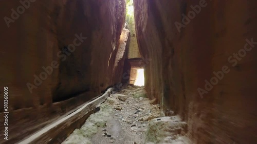 Flying thru the bright light in Vespasianus Titus Tunnel, Antakya photo