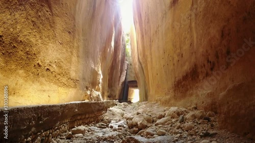 Bright light, end of the Vespasianus Titus Tunnel, Antakya, Turkey photo