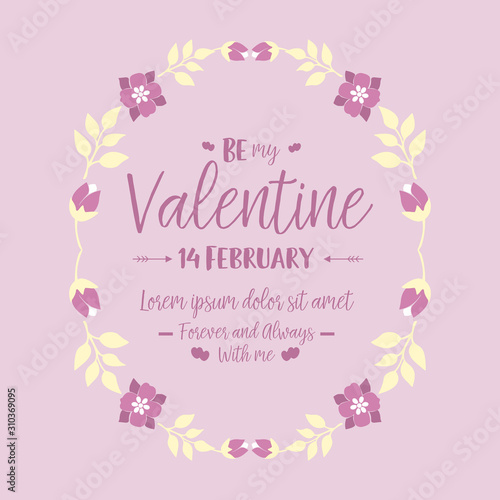 Design romantic pink floral frame, for invitation card decor happy valentine. Vector © StockFloral