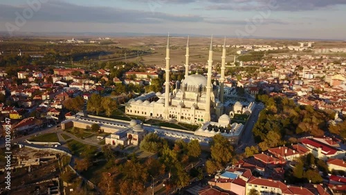 Selimiye and Eski Mosques in ancient Ottoman Capital Edirne, Turkey photo
