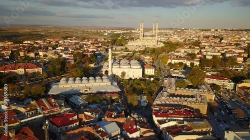Selimiye and Eski Mosques in ancient Ottoman Capital Edirne, Turkey photo