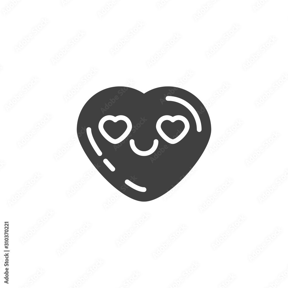 Smiling Face With Heart-Eyes emoji vector icon. filled flat sign for mobile concept and web design. In Love heart shape emoticon glyph icon. Love symbol, logo illustration. Vector graphics Smiling Face With Heart-Eyes emoji vector icon. filled flat sign for mobile concept and web design. In Love heart shape emoticon glyph icon. Love symbol, logo illustration. Vector graphics