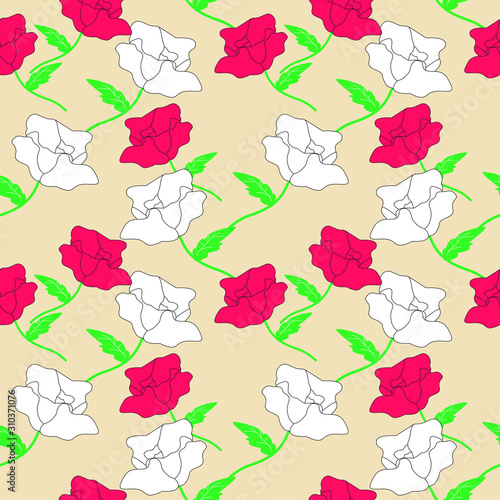 seamless pattern with roses. Seamless Pattern With Floral Motifs able to print for cloths  tablecloths  blanket  shirts  dresses  posters  papers.