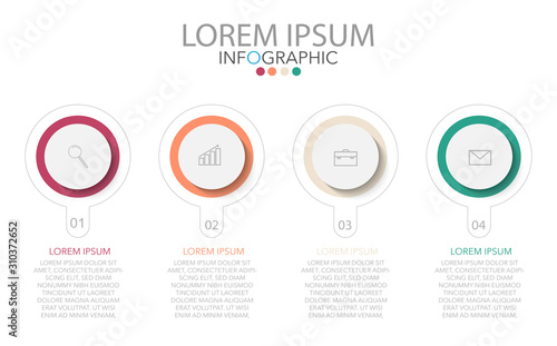 Vector Infographic label design template with icons and 4 options or steps. Can be used for process diagram, presentations, workflow layout, banner, flow chart, info graph.
