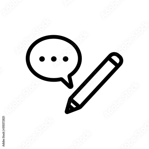 writes the message interlocutor icon vector. A thin line sign. Isolated contour symbol illustration