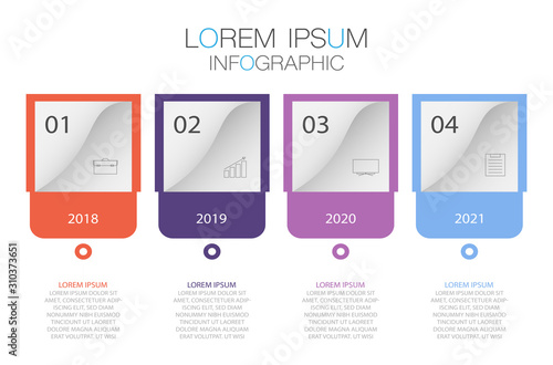 business infographic template, flat design concept with 4 option or step, vector eps 10