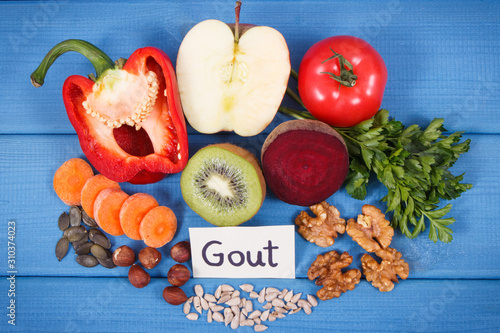 Food to treat gout inflammation and for kidneys health. Healthy lifestyles photo