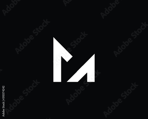 Free Download Minimalist Letter M MA Logo Design , Editable in Vector Format in Black and White Color - GFXLoad