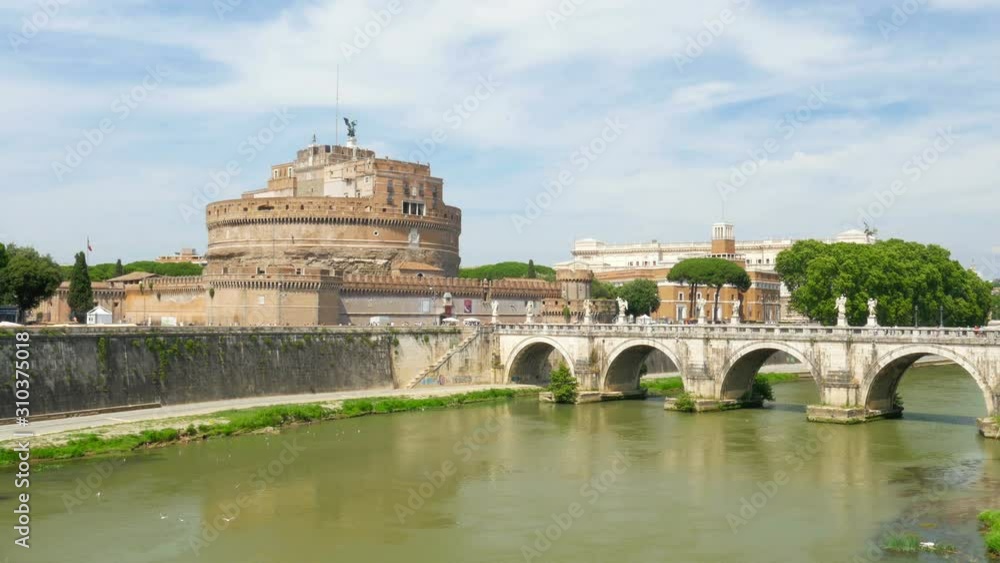 castel sant'angelo, castle of the holy angel, rome, italy, 4k castel sant'angelo, castle of the holy angel, rome, italy, 4k
