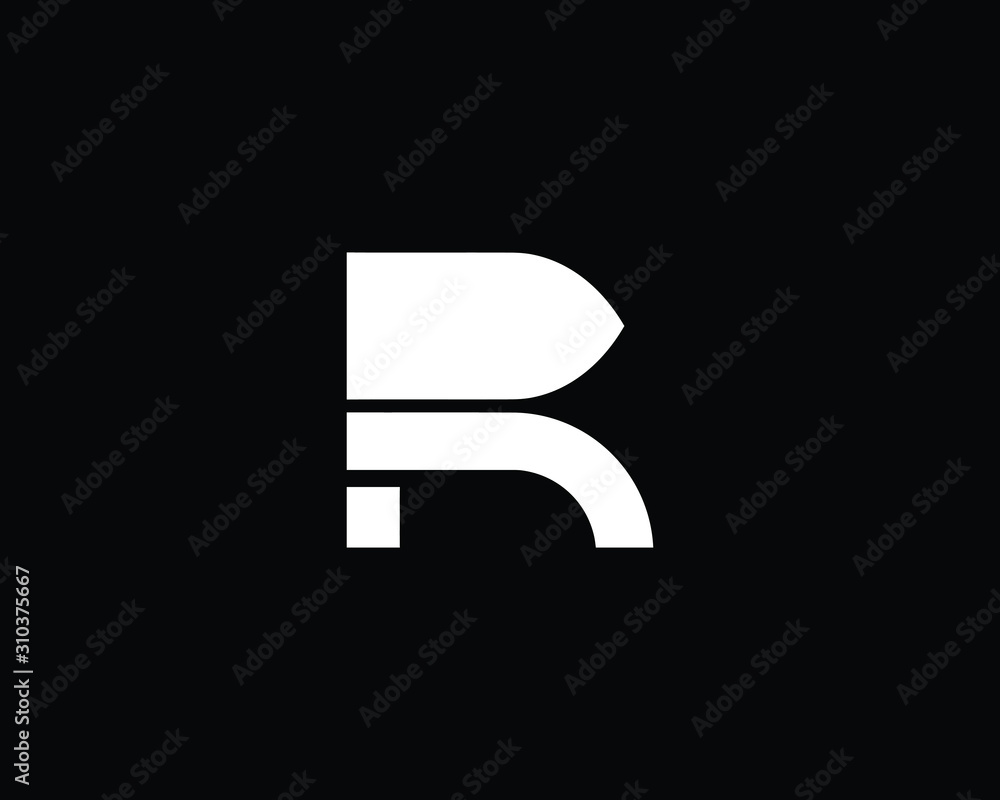 Minimalist Letter R Logo Design , Editable in Vector Format in Black and White Color Minimalist Letter R Logo Design , Editable in Vector Format in Black and White Color