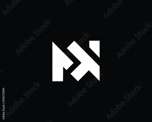 Free Download Minimalist Letter MK AK KM Logo Design , Editable in Vector Format in Black and White Color - GFXLoad
