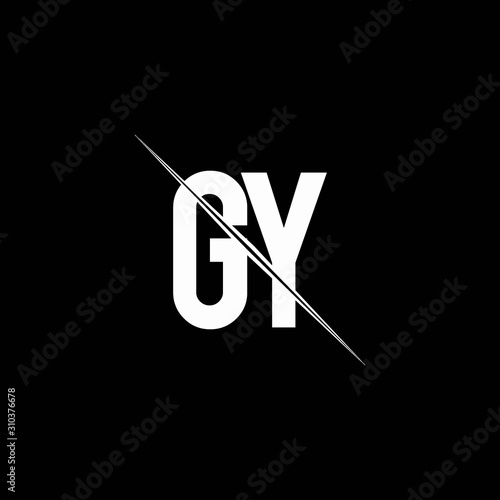 GY logo monogram with slash style design template photo