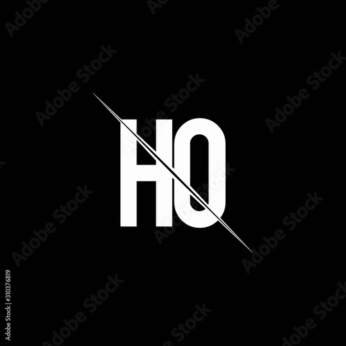 HO logo monogram with slash style design template