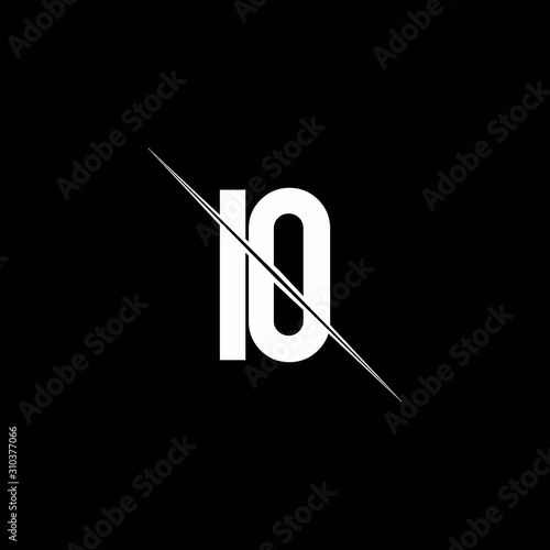 IO logo monogram with slash style design template