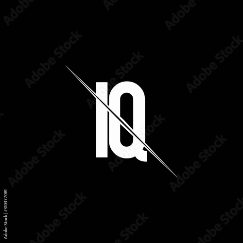 IQ logo monogram with slash style design template