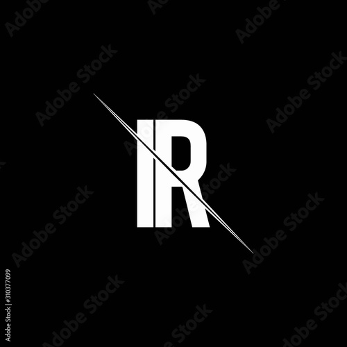 IR logo monogram with slash style design template