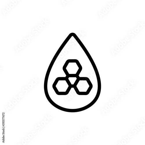 The chemical composition of the blood icon vector. A thin line sign. Isolated contour symbol illustration