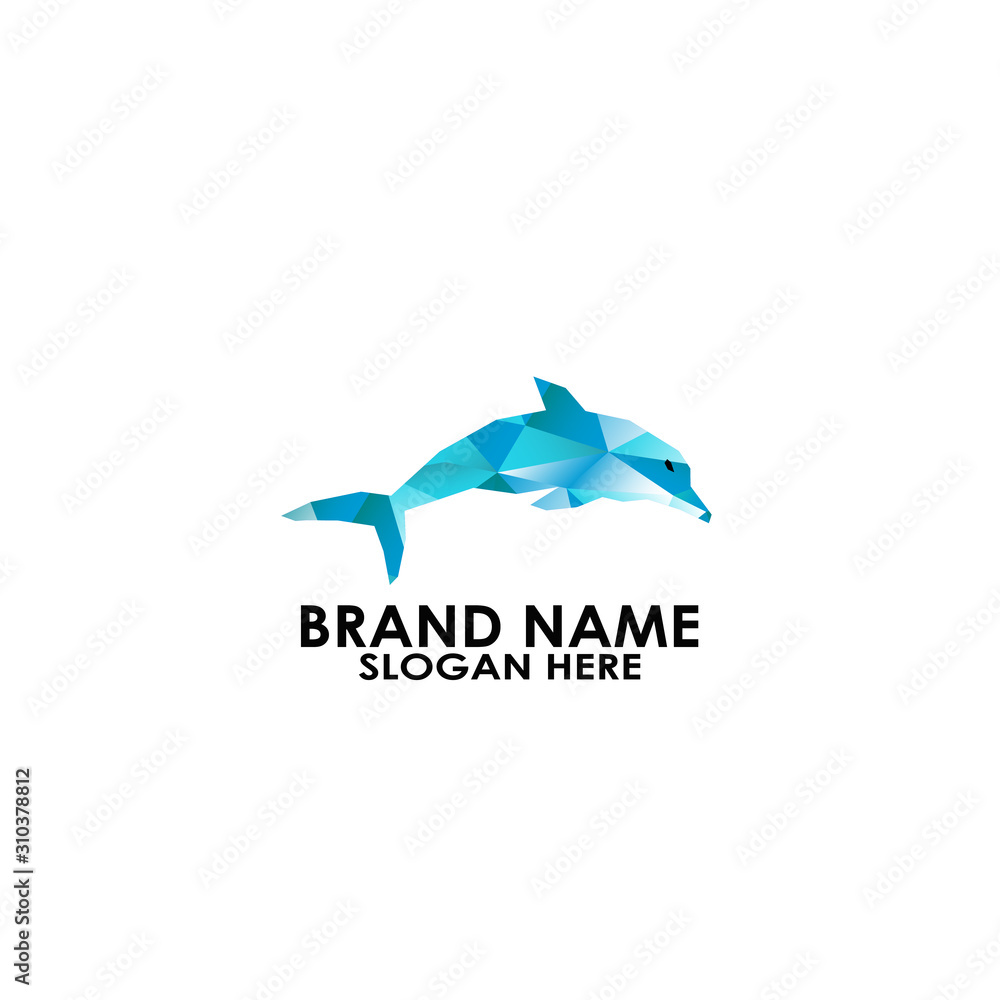 Obraz premium logo dolpin geometric vector design