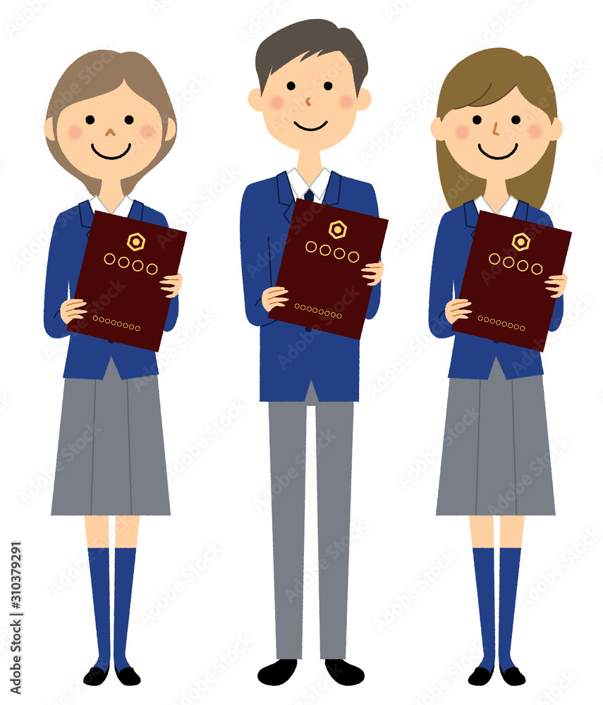 Naklejka premium 卒業式 学生