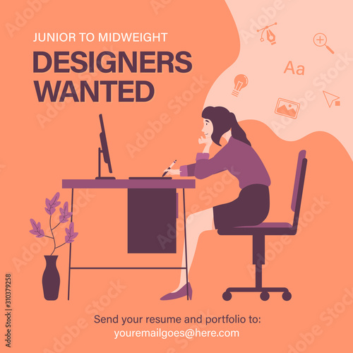 Designers wanted. Staffing & recruiting business concept