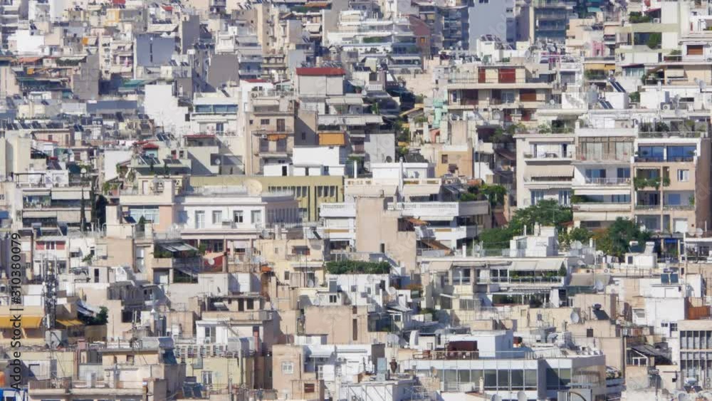 Apartments of Athens, Greece, Timelapse, zoom out, 4k Apartments of Athens, Greece, Timelapse, zoom out, 4k