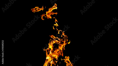 Fire flames on black background. fire on black background isolated. fire patterns © Yevgeniy