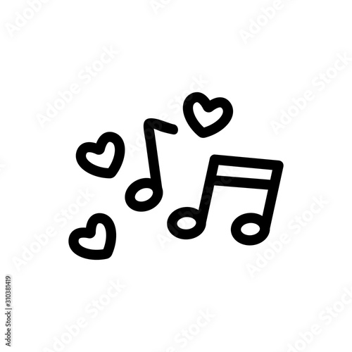 Favorite song is the horse vector. A thin line sign. Isolated contour symbol illustration
