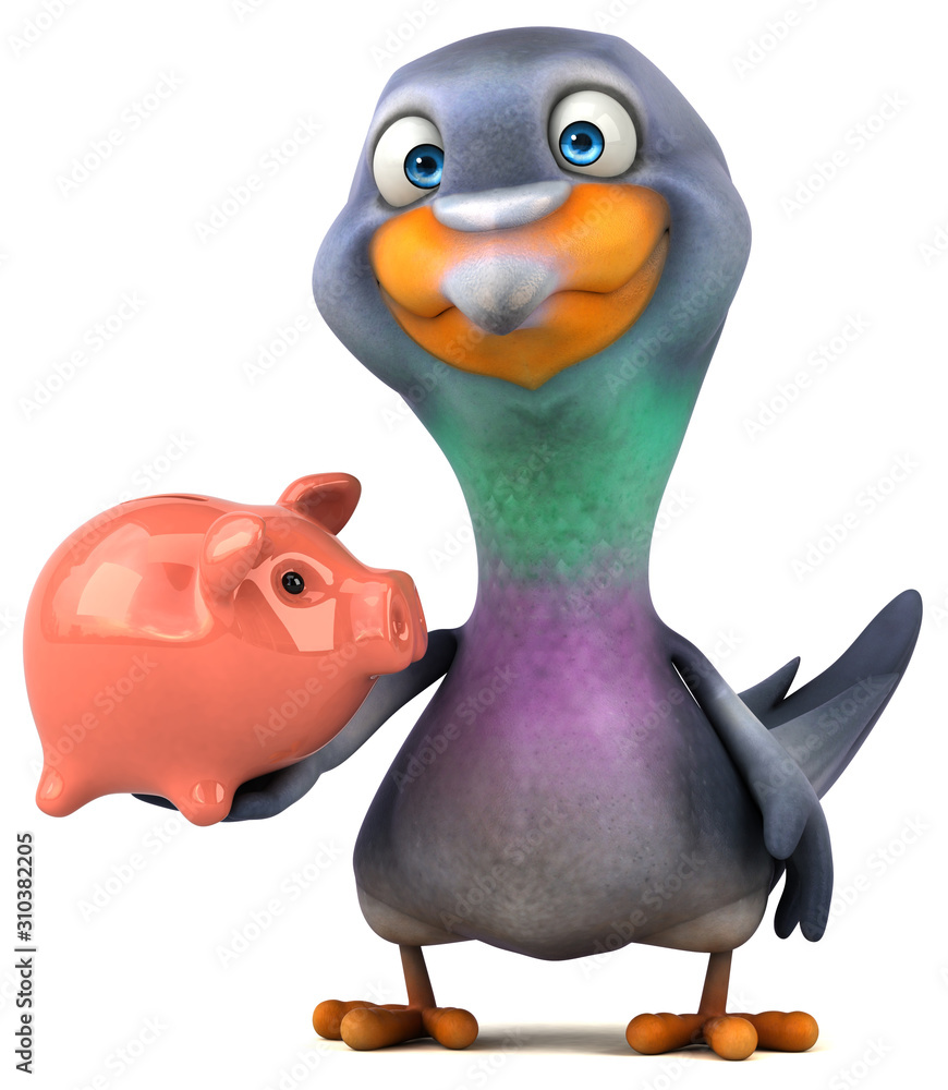 Naklejka premium Fun pigeon - 3D Illustration