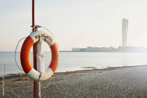 Life belt at sea photo