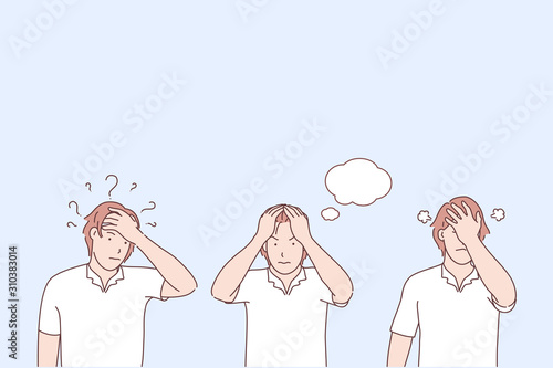 Problem awareness stages, not finding solution, negative emotions concept