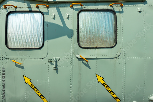 The Doors of a Military Rescue Helicopter