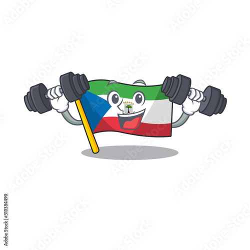 Very happy flag equatorial guinea Scroll character with money on hands